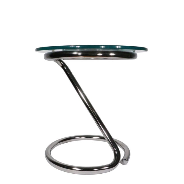 Mid 20th Century Mid Century Space Age Chrome Base Glass Top Table C. 1960/70's For Sale - Image 5 of 14