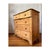 Early American scrubbed and waxed pine chest of drawers with serpentine top drawers and three lower graduated drawers.
