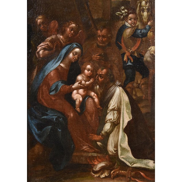 Giovanni Stradano, Adoration of the Magi, 1500s-1600s, Oil on Canvas For Sale - Image 12 of 16