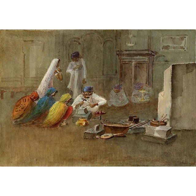An original 1880s watercolour painting – Whylock Pendavis, Silversmith's Shop & Madras Men Procession, Port Louis,...