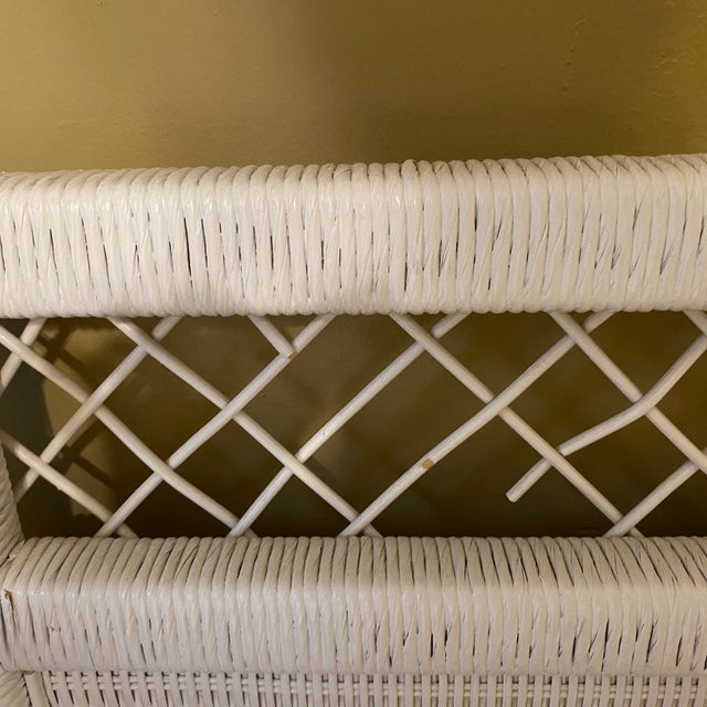 1980s Henry Link White Wicker Queen Headboard Chairish