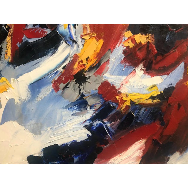 1970s Barbara DeSassure Abstract Oil on Canvas For Sale - Image 4 of 9