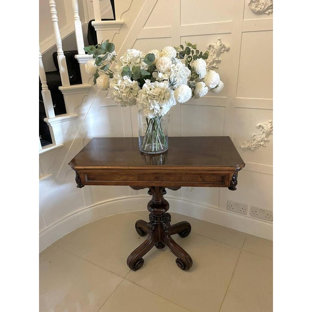 Victorian Walnut Card Table, 1860s For Sale - Image 4 of 18