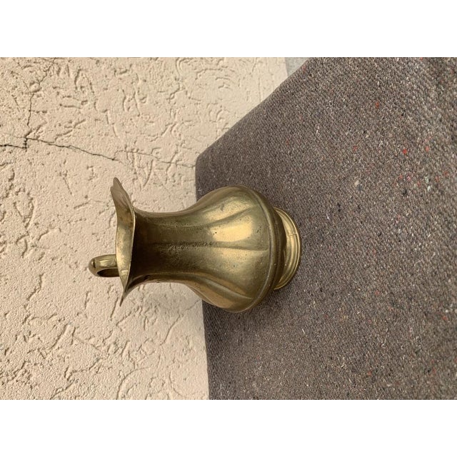 Vintage Brass Jug. Heavy Vase with a Handle.