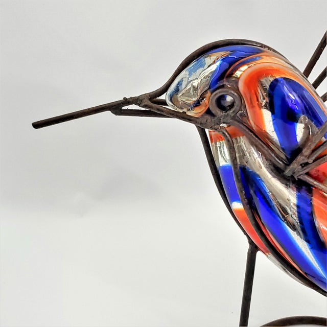 Blue Sculpture Mercury Glass Hummingbird Bird For Sale - Image 8 of 13