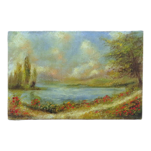 French Impressionist Landscape Lake Oil Painting Signed