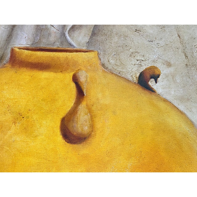 Yellow Urn is part of a series of "faux bas reliefs", imagined as a finely-crafted,valuable offering in a mythic space....