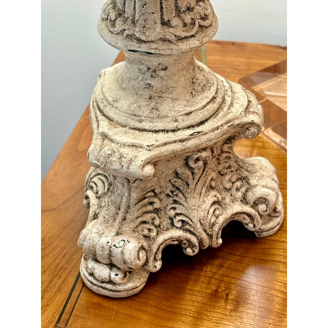 Metal Ornate Candlestick-Style Table Lamp For Sale - Image 7 of 7