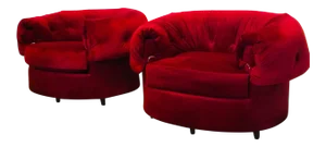 Jean Royere Style Lounge Chairs - a Pair