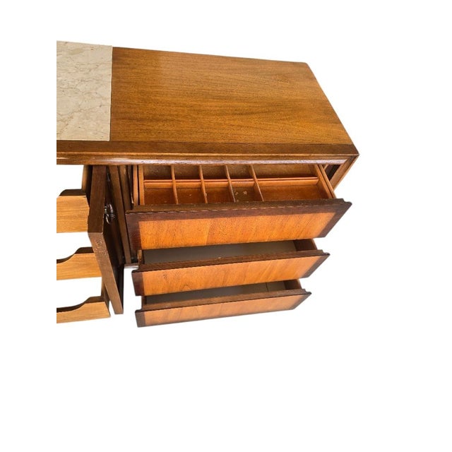 Vintage Witz Mid-Century Modern Walnut Triple Dresser by Witz Furniture For Sale - Image 10 of 11