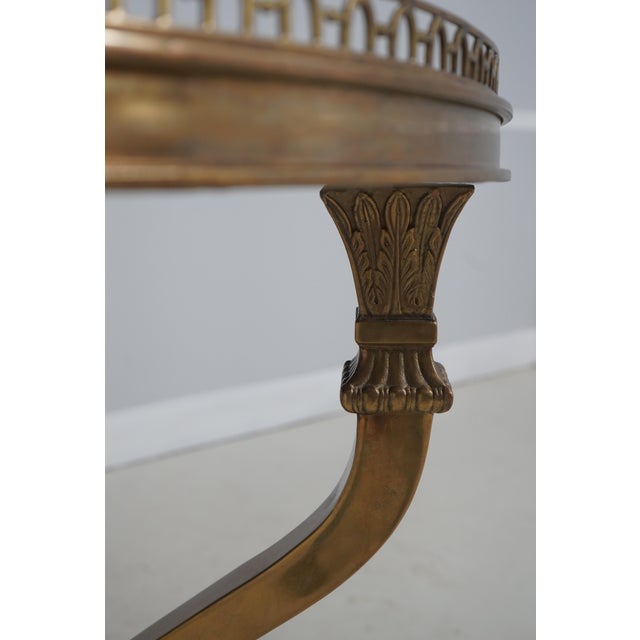1990s Century Maison Jansen Style Round Bronze Center Table For Sale - Image 5 of 14