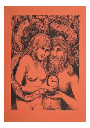 Carlo Levi, Adam and Eve, Original Lithograph, Mid 20th-Century