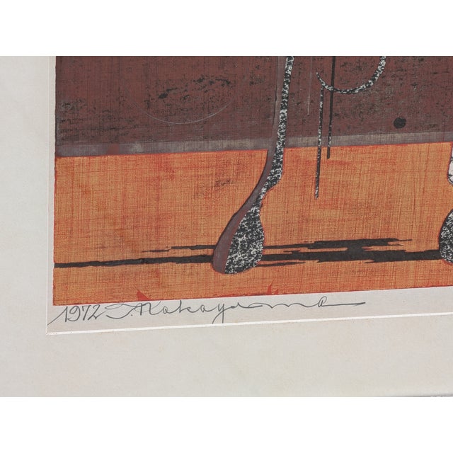 1970s "The Armored Horse and the Butterfly" Woodblock Print by Tadashi Nakayama #21/75 For Sale - Image 4 of 5