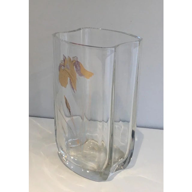 Circa 1970 French Glass & Gilt Flower Vase For Sale - Image 9 of 11