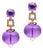 Amethyst Bead And Cabochon Earrings with Diamonds, A Pair For Sale