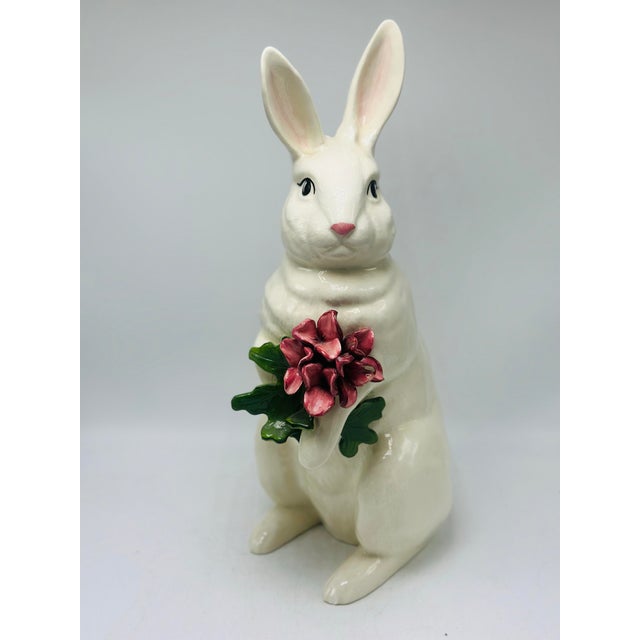 Shabby Chic Large Vintage Ceramic Rabbit For Sale - Image 3 of 8