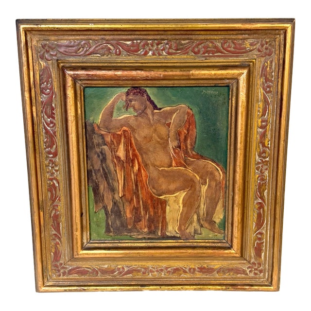 Henri Burkhard (American, 1892–1956) — Nude, Oil on Masonite For Sale
