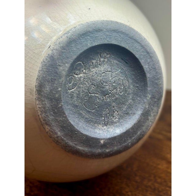 2006 American Raku Studio Pottery Sculptural White Bud Vase by Andy Smith For Sale - Image 9 of 10