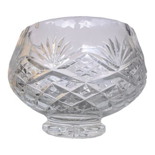Vintage Crystal Cut Pedestal Bowl For Sale