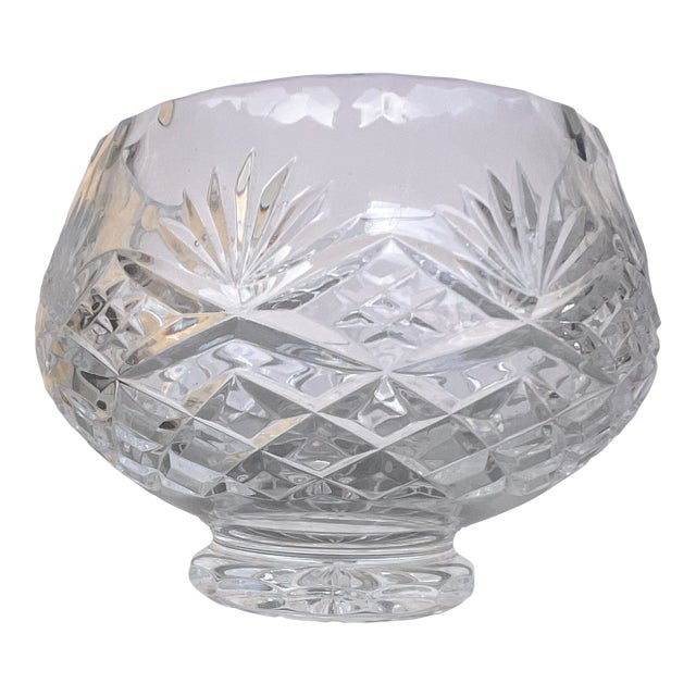 Vintage Crystal Cut Pedestal Bowl For Sale