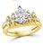 1.0 Carat Pear Shape Center Diamond Engagement 14 Karat Yellow Gold Ring For Sale - Image 9 of 18