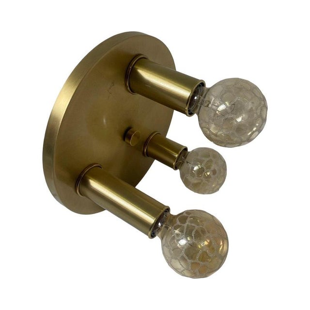 Regency Brass Ceiling Lamp with Patterned Bulbs from Helestra, Germany, 1980s For Sale - Image 6 of 9
