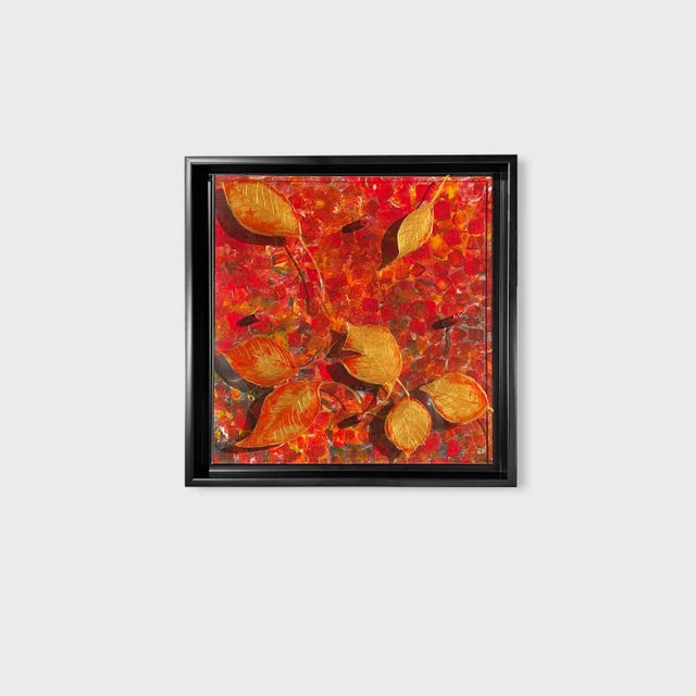 This is a one of a kind original mixed media (Antique silk paper, wool fiber, dye, paint plexiglass) painting depicting...