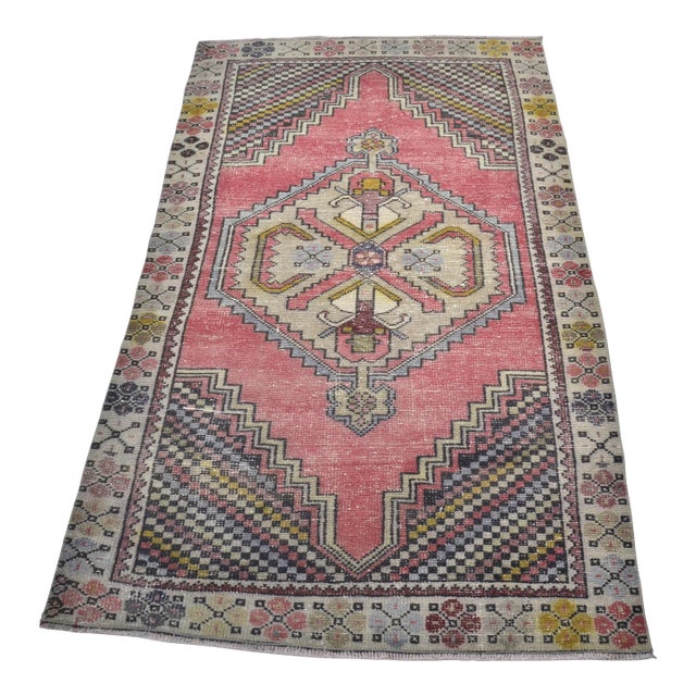 Anatolian Vintage Geometric Carpet For Sale