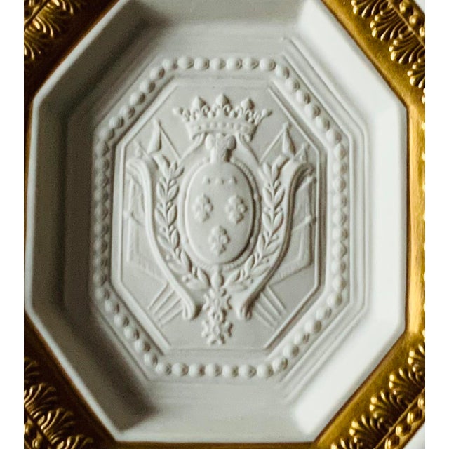 Italian Bisque Porcelain Grand Tour Style Plaque With Gold Border | Italy, Mid-20th C. For Sale - Image 13 of 13