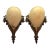 1930s Cast Bronze Wall Sconces With Ivory Art Deco Shades Original Finish - Pair For Sale