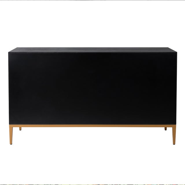 Pasargad Home Solani 4-Door Sideboard With Gold Metal Legs & 6 Shelves For Sale - Image 4 of 10