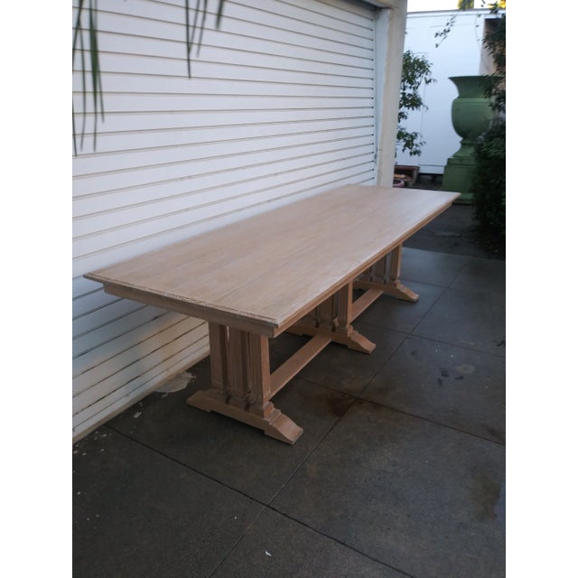1980s Vintage Bleach Oak Wood Large Table Chairish