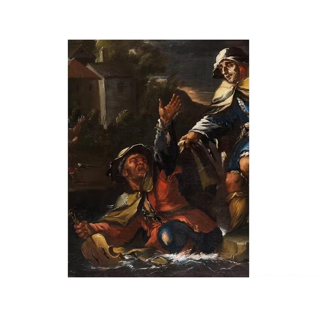Bernhard Keil / Monsù Bernardo, Two Blind Figures Helping Each Other, Oil on Canvas, 17th Century, Framed, 1800s, Oil on Canvas For Sale - Image 4 of 7