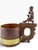 Antique 19th-century Slovak črpák, a traditional shepherd’s cup used for drinking sheep’s whey, distinguished by an...