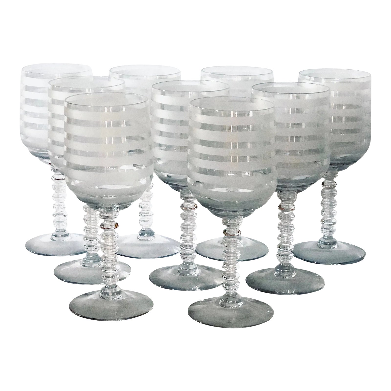 Art Deco Wine Glasses, Set of 9 Chairish