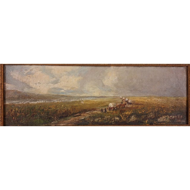 It is signed C. Peck. This painting was executed when Charles and his brother travelled via a wagon train. It is an oil...