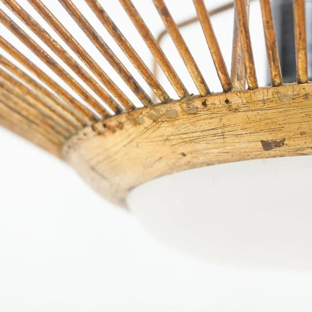 1960s Mid-Century Modern Sunburst Brass Pendant Lamp, 1960s For Sale - Image 5 of 10