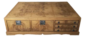 Large Scale Vintage Burl Double Sided Coffee Table