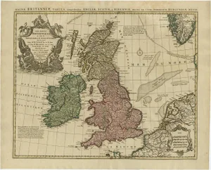Antique Map of the British Isles attributed to Covens & Mortier, 1730