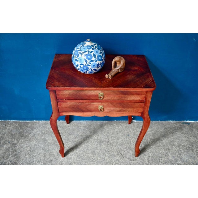 Louis XV Style Mahogany Console Table with Cabriole Legs, 1950s For Sale - Image 3 of 18