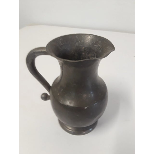 French Provincial Small Pewter Pitcher For Sale - Image 3 of 4