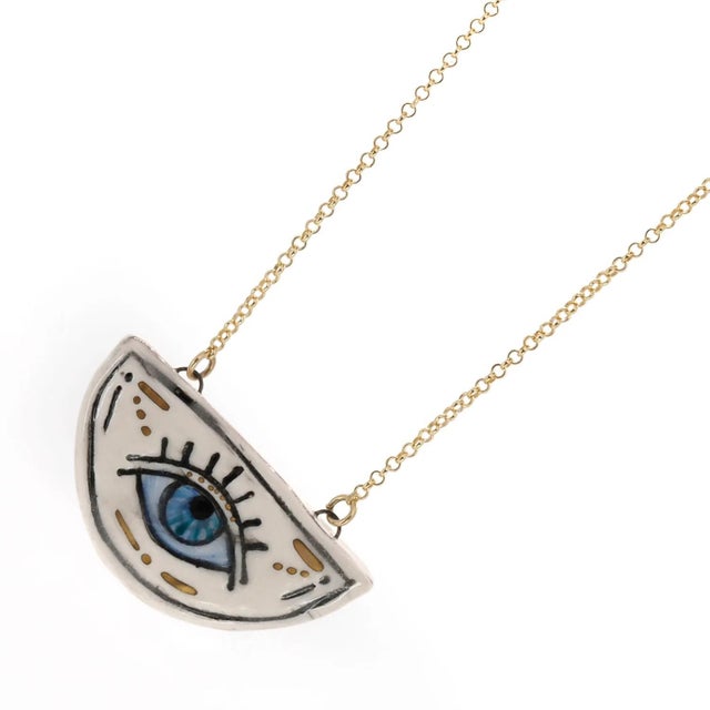 Early 21st Century Watchful Evil Eye Pendant Protection Necklace For Sale - Image 5 of 8