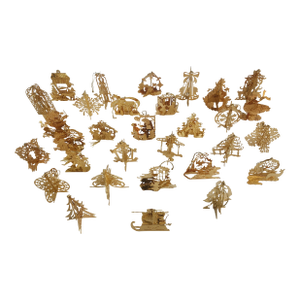 Vintage Danbury Mint 23k Gold Bathed Christmas Ornaments 31 Pieces Set