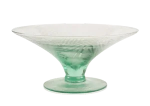 Angelo Rinaldi Acid Etched Geometrical Pattern Glass Bowl