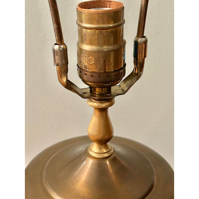 Vintage Tobacco Leaf Chinoiserie Porcelain Lamp With Double Happiness Finial and Ming Style Base - Shade Included For Sale - Image 9 of 12