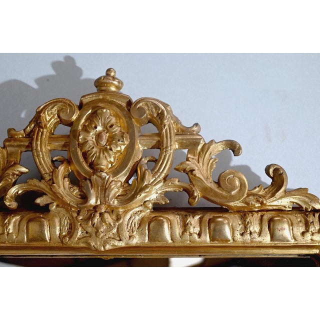 Wood Late 19th Century Rectangular Mirror in Gilt Wood For Sale - Image 7 of 15