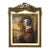 Antique Miniature Portrait Painting of Young Lady in Gilded Ribbon Crest Bow Frame For Sale