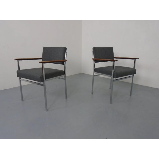 Vintage Square Tubular Tulipwood and Steel Armchairs, Germany, 1960s, Set of 2 For Sale - Image 15 of 15