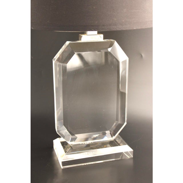 Vintage RALPH LAUREN Bevelled Edge Glass Table Lamp. Signed. In good working order and wonderful condition with no chips...