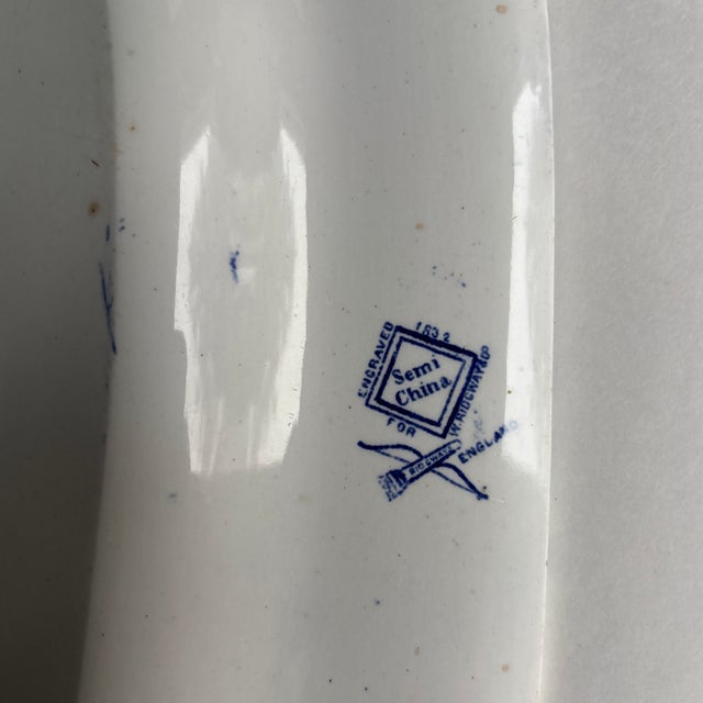 Antique English Blue & White Chinoiserie Serving Platter For Sale - Image 11 of 12